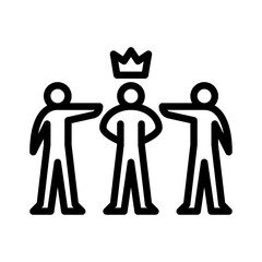leader outline icon. figure supporting leader line art illustration.