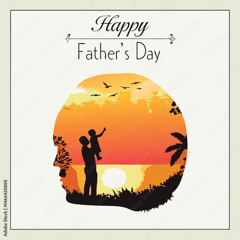 Fototapete stylish and customizable happy father’s day design template suitable for digital or print use.