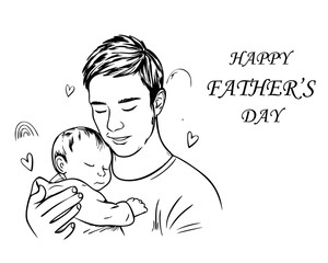 Editable Happy Father's Day greeting template for cards, posters, or digital posts.