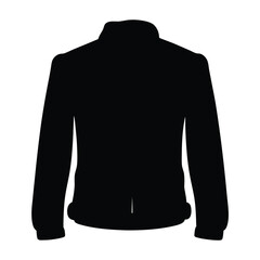 denim jacket vector silhouette icon, black and white illustration of clothing.