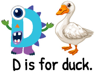 Alphabet Illustration: D is for Duck
