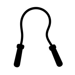 Obraz premium Jump rope icon in solid black silhouette style