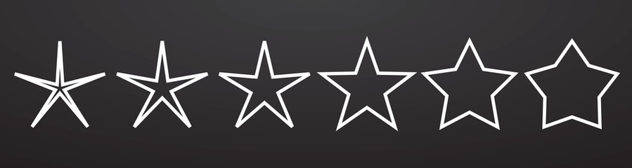 Fototapeta premium Shapes line stars isolated on black background
