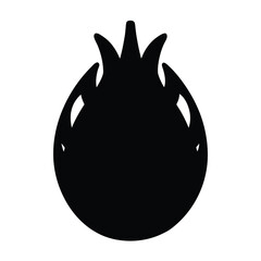 dragon vector silhouette icon, black and white illustration of fruits.