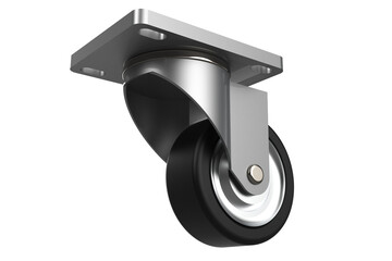 Industrial Swivel Caster Wheel with Top Plate Mounting with Black Rubber Wheel and Steel Bracket...
