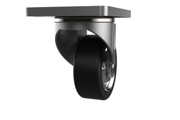 Industrial Swivel Caster Wheel with Top Plate Mounting with Black Rubber Wheel and Steel Bracket...