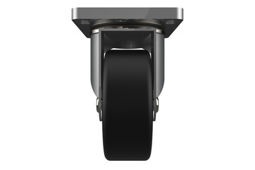 Industrial Swivel Caster Wheel with Top Plate Mounting with Black Rubber Wheel and Steel Bracket...