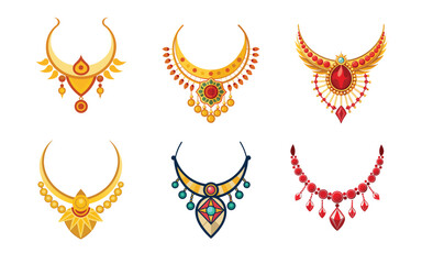 Vector set gold gohona icon design on white background