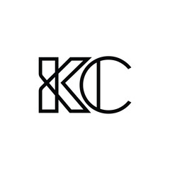 KC monogram logo design letter text name symbol monochrome logotype alphabet character simple logo