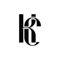 KC monogram logo design letter text name symbol monochrome logotype alphabet character simple logo