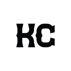 KC monogram logo design letter text name symbol monochrome logotype alphabet character simple logo