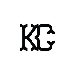 KC monogram logo design letter text name symbol monochrome logotype alphabet character simple logo