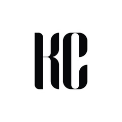 KC monogram logo design letter text name symbol monochrome logotype alphabet character simple logo