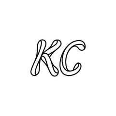 KC monogram logo design letter text name symbol monochrome logotype alphabet character simple logo