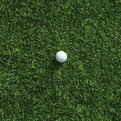 Golf ball is on green grass for tee off