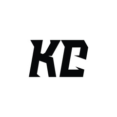 KC monogram logo design letter text name symbol monochrome logotype alphabet character simple logo