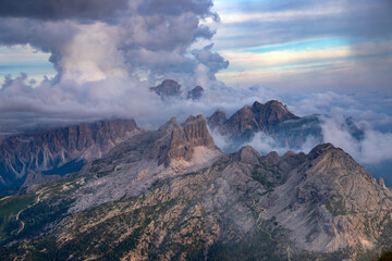 Dolomite stuning sunset from the Lagazuoi refuge