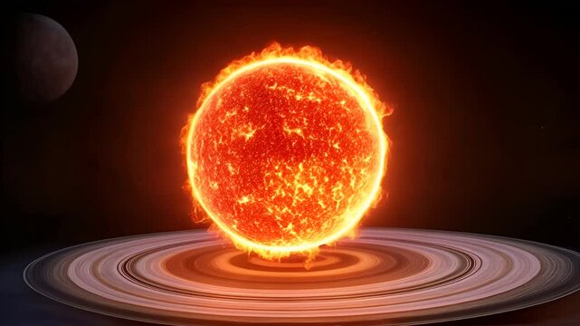 A digital space scene showing the Sun's powerful energy