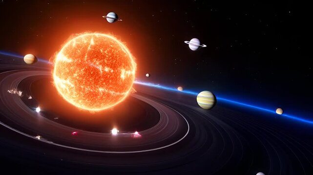 A digital space scene showing the Sun's powerful energy