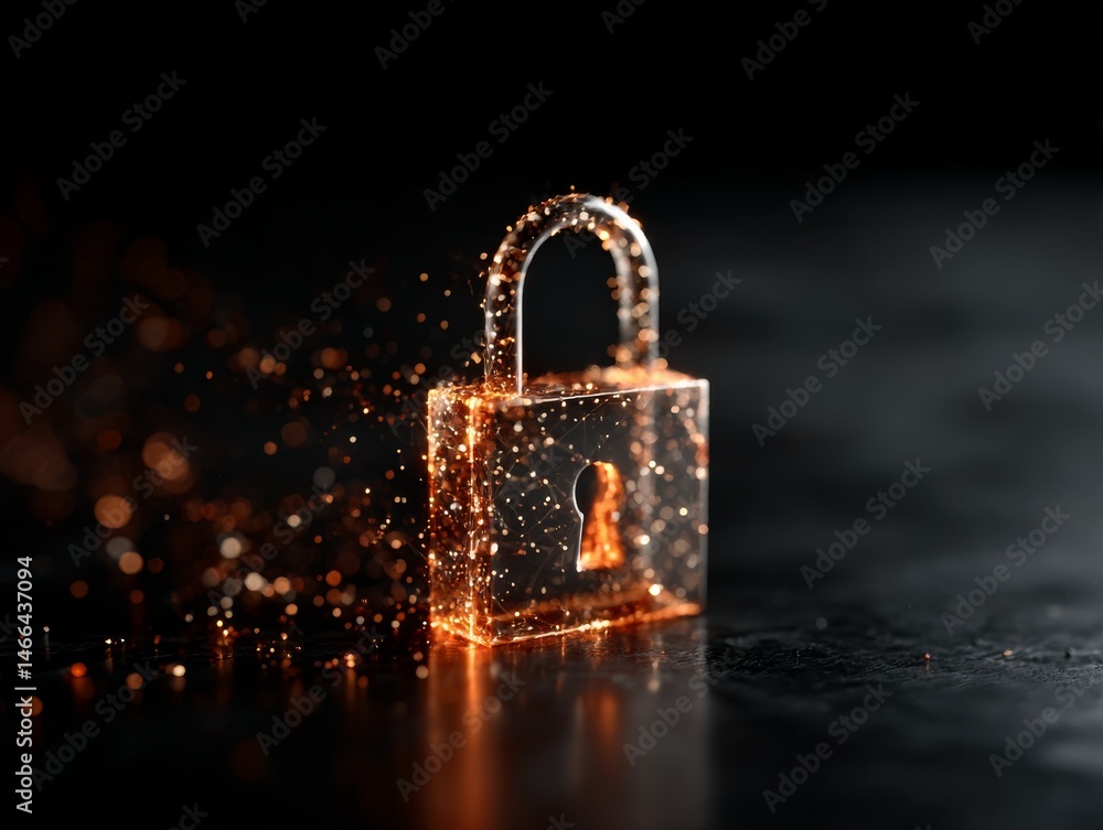 Fototapete digital security lock: a conceptual illustration of data protection and cyber security in a futurist