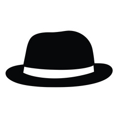 fedoras vector silhouette icon, black and white illustration of footwear.