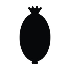 feijoa vector silhouette icon, black and white illustration of fruits.