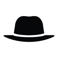 fedoras vector silhouette icon, black and white illustration of footwear.