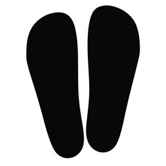 flats vector silhouette icon, black and white illustration of footwear.