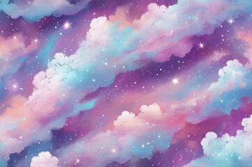 Cosmic Pastel Nebula with Stars