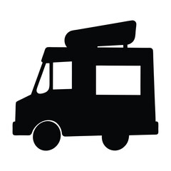food truck , black and white illustration of vehicles.