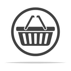 Shopping basket round icon transparent vector isolated