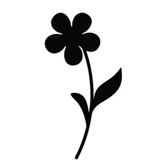 Black and white illustration of forget me not , flower silhouette vector designs.
