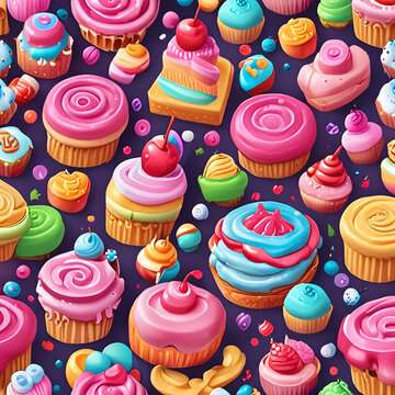 colorful cupcakes on white background