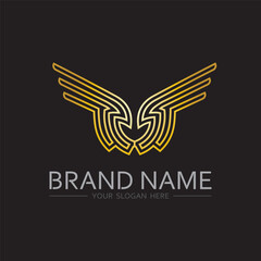 Futuristic Wing Symbol for Digital Business