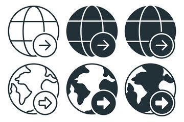 World country transfer icon. Illustration vector