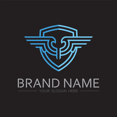 Wing Logo Badge with Editable Text