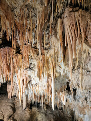 Jillabene Cave at Yarrangobilly in the New South Wales Snowy Mountains, Australia. Limestone cave...