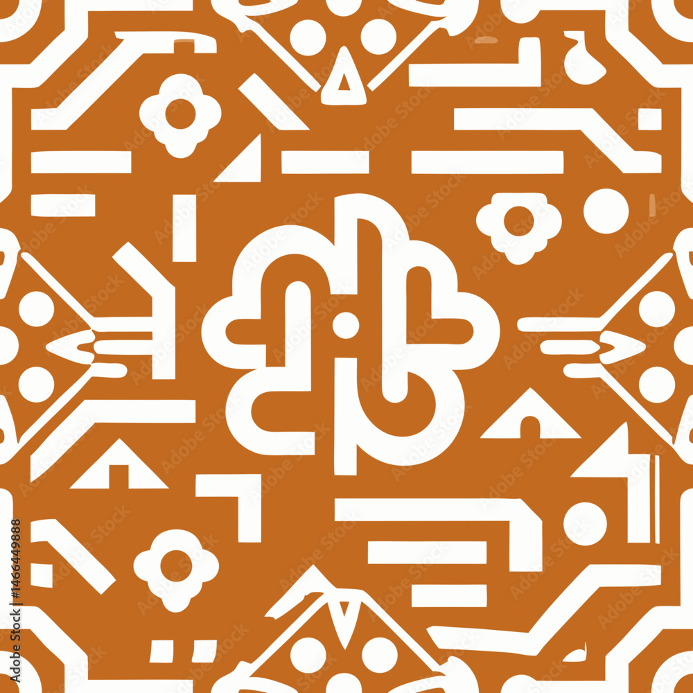 Poster abstract seamless vector pattern in minimalist style with geometric shapes