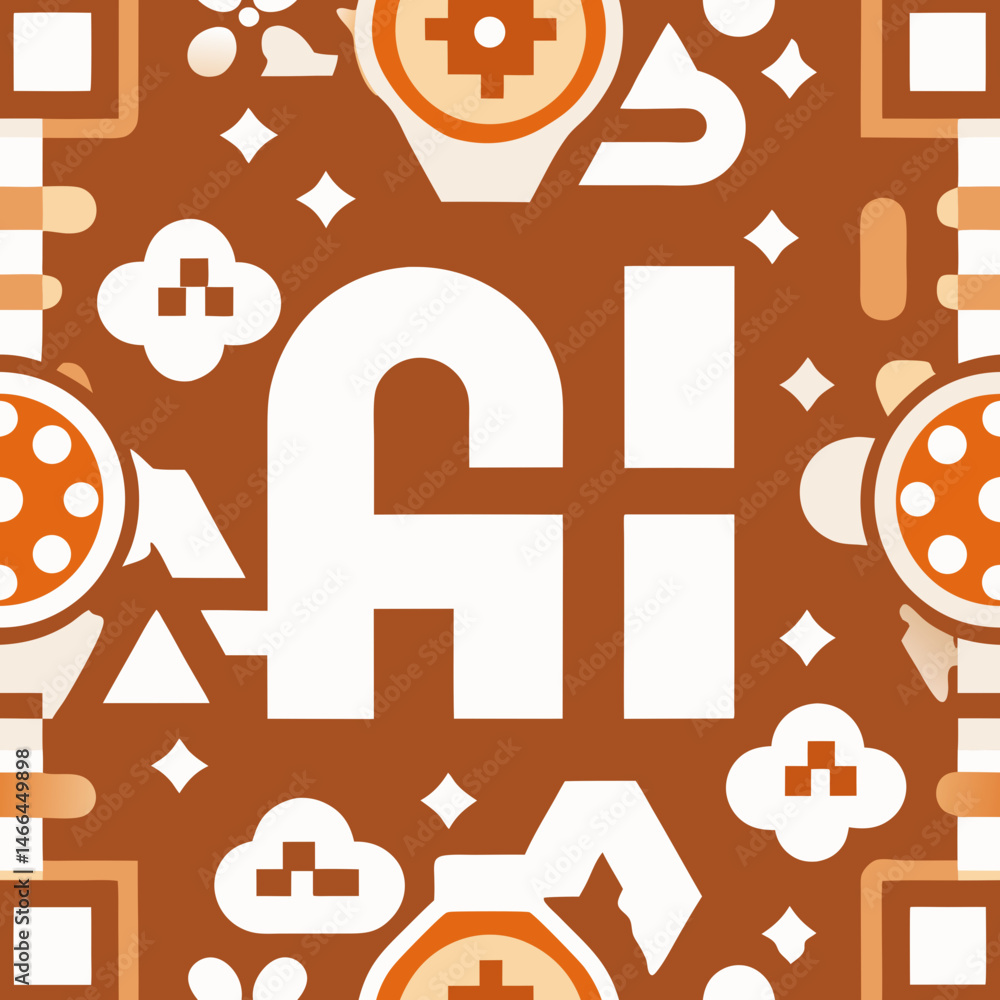 Poster seamless minimalist abstract vector pattern with ai design elements