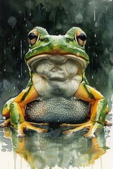 Detailed 3D Illustration of a Frog on a White Background