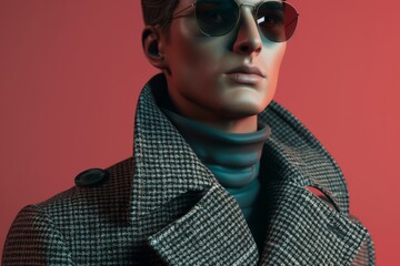 Detailed 3D Illustration of Fashionable Man with Clean Lines and Modern Appearance