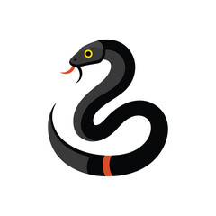 Naklejka premium obsidian snake vector art illustration