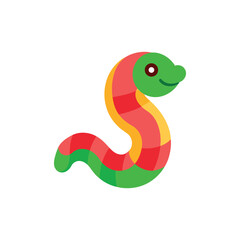 Naklejka premium gummy snake vector art illustration on white background