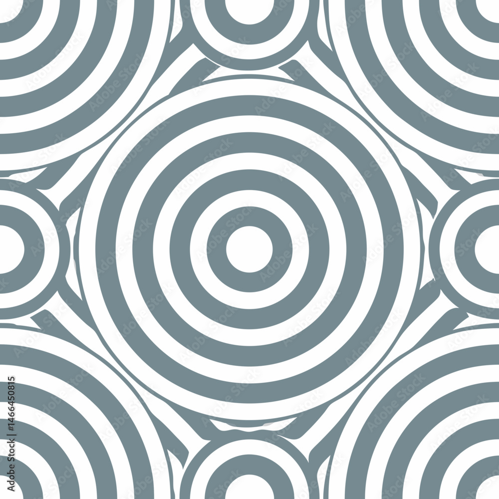 Poster elegant seamless vector pattern with concentric arcs in gray