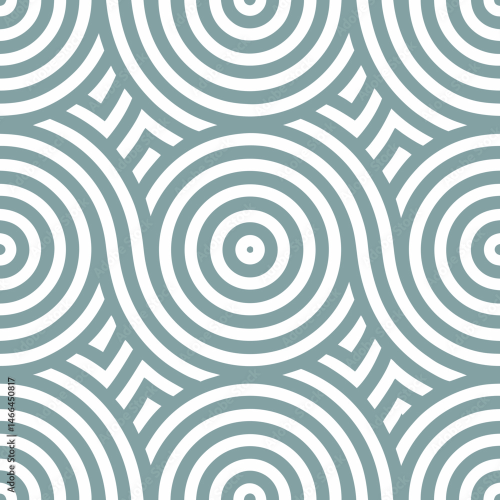 Poster Elegant seamless vector pattern of white concentric arcs  