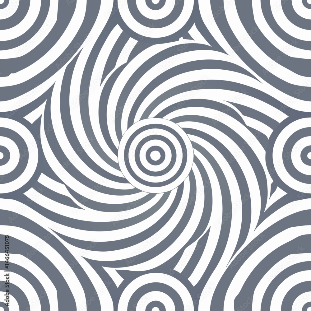 Poster Elegant seamless vector pattern with white concentric arcs  