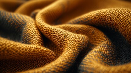 Detailed close-up of fabric texture with intricate patterns and natural fibers