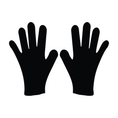 gloves vector silhouette icon, black and white illustration of footwear.
