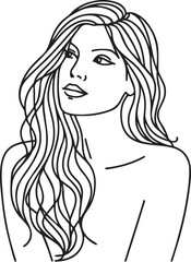 Elegant Black & White Beautiful Girls Vector Illustrations