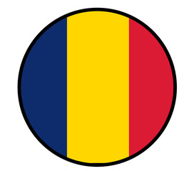 Fototapeta premium Chad flag similiar of romania flag button